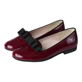 1461 - Bordo Patent Leather Smoking Loafer for Girl by London Kids