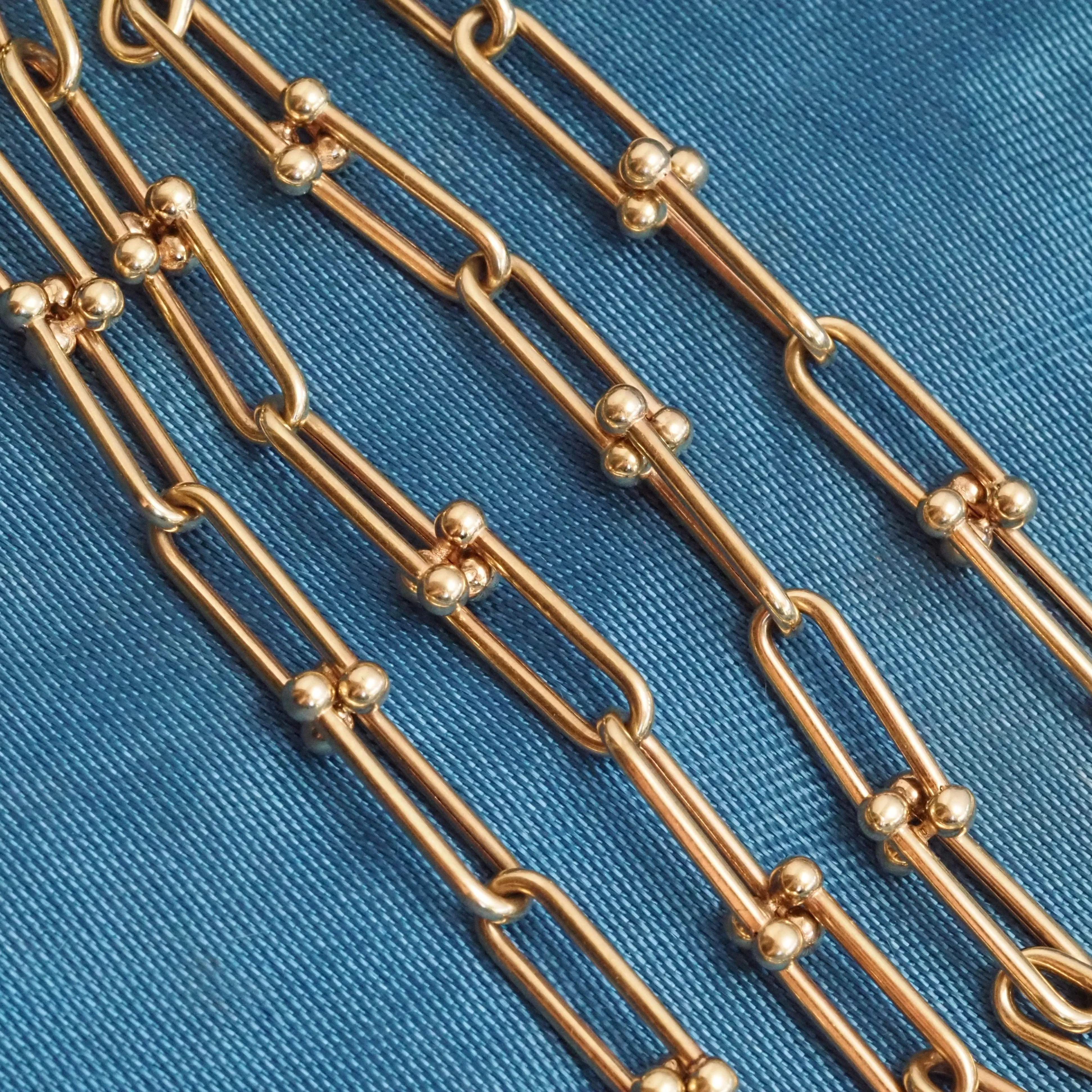 14k Gold Stirrup Chain Necklace
