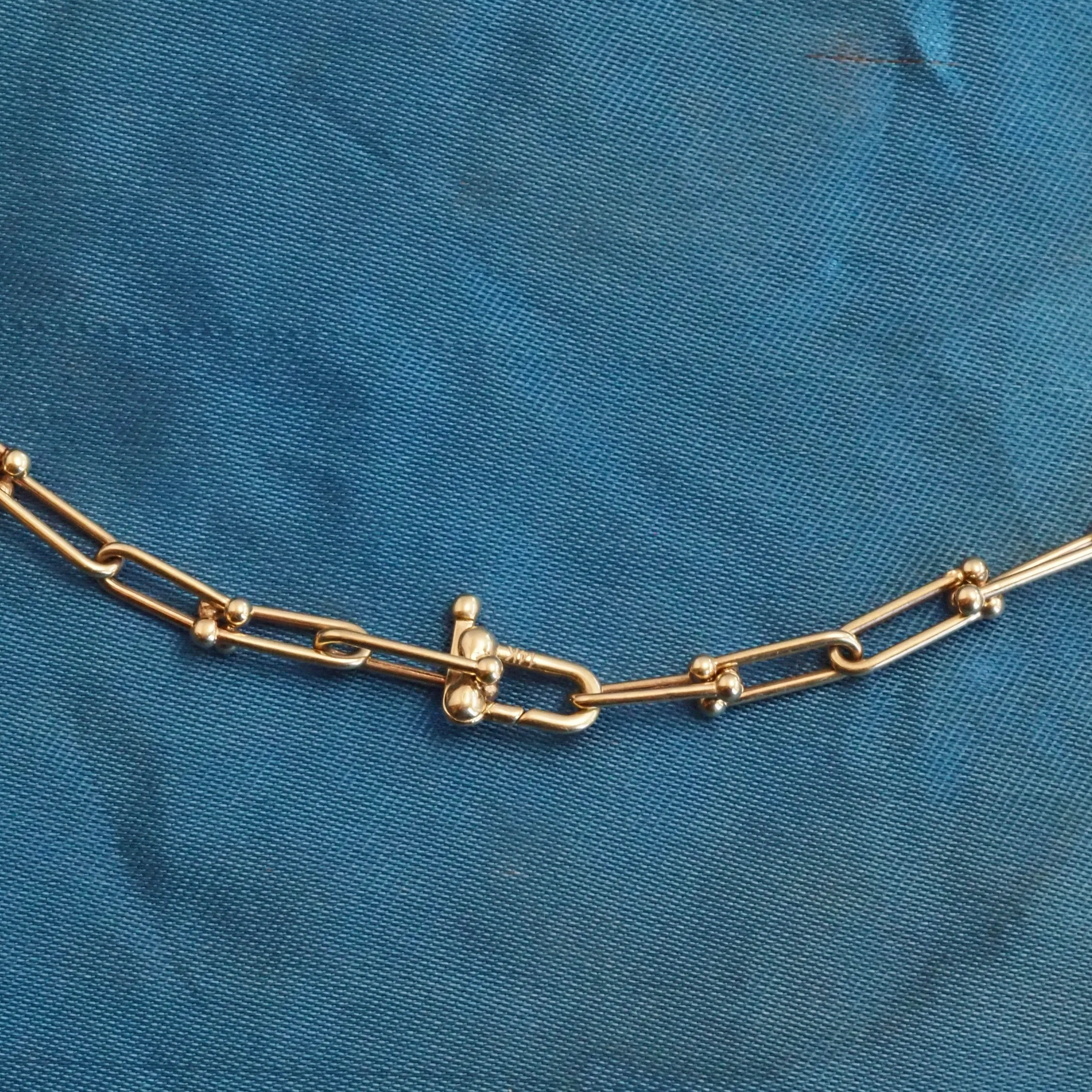 14k Gold Stirrup Chain Necklace