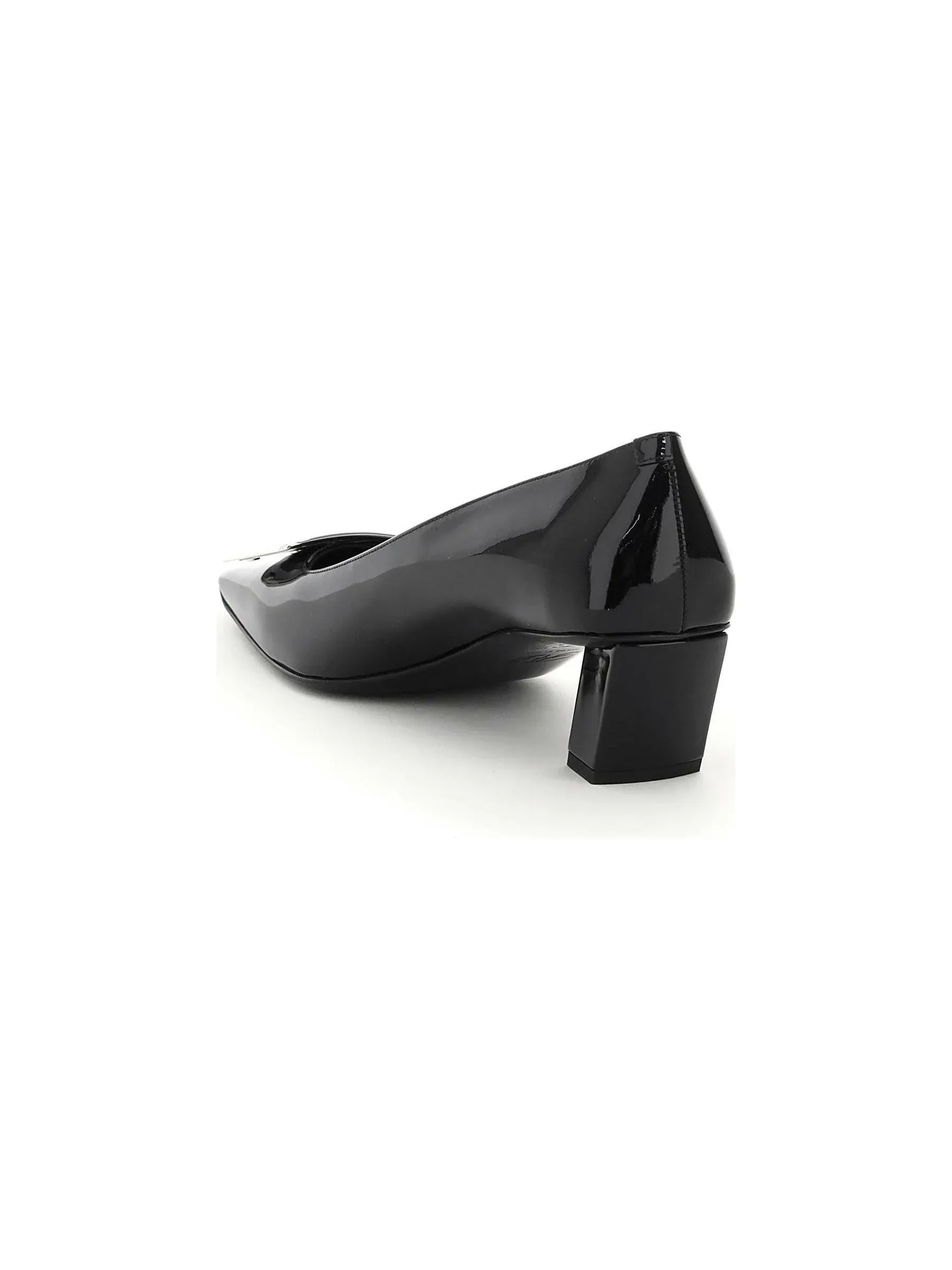 Belle Vivier Metal Buckle Slingback Pumps