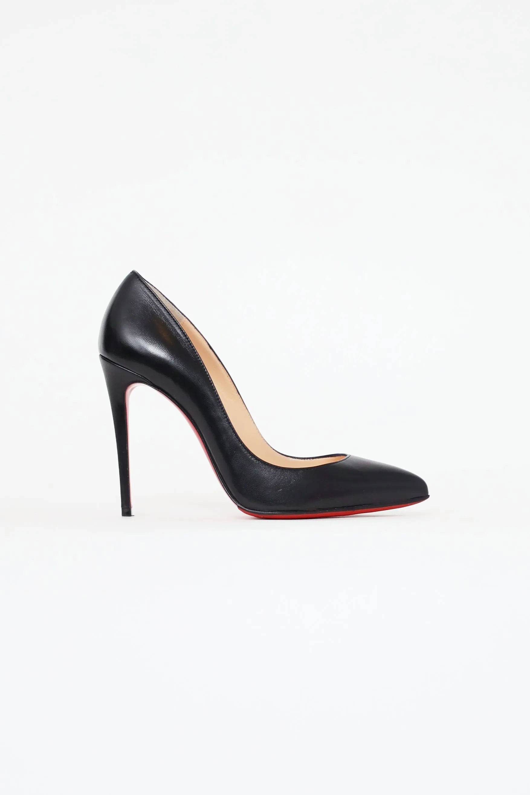 Black Leather Pigalle 100 Pump