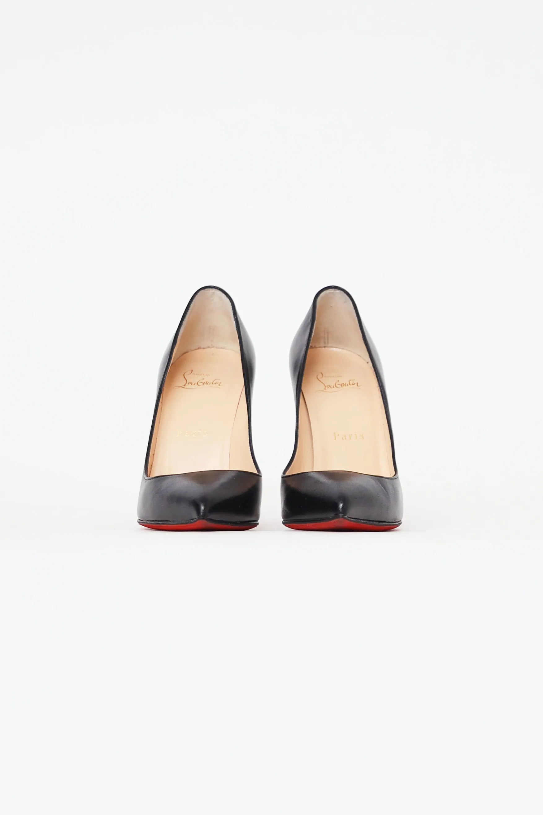 Black Leather Pigalle 100 Pump