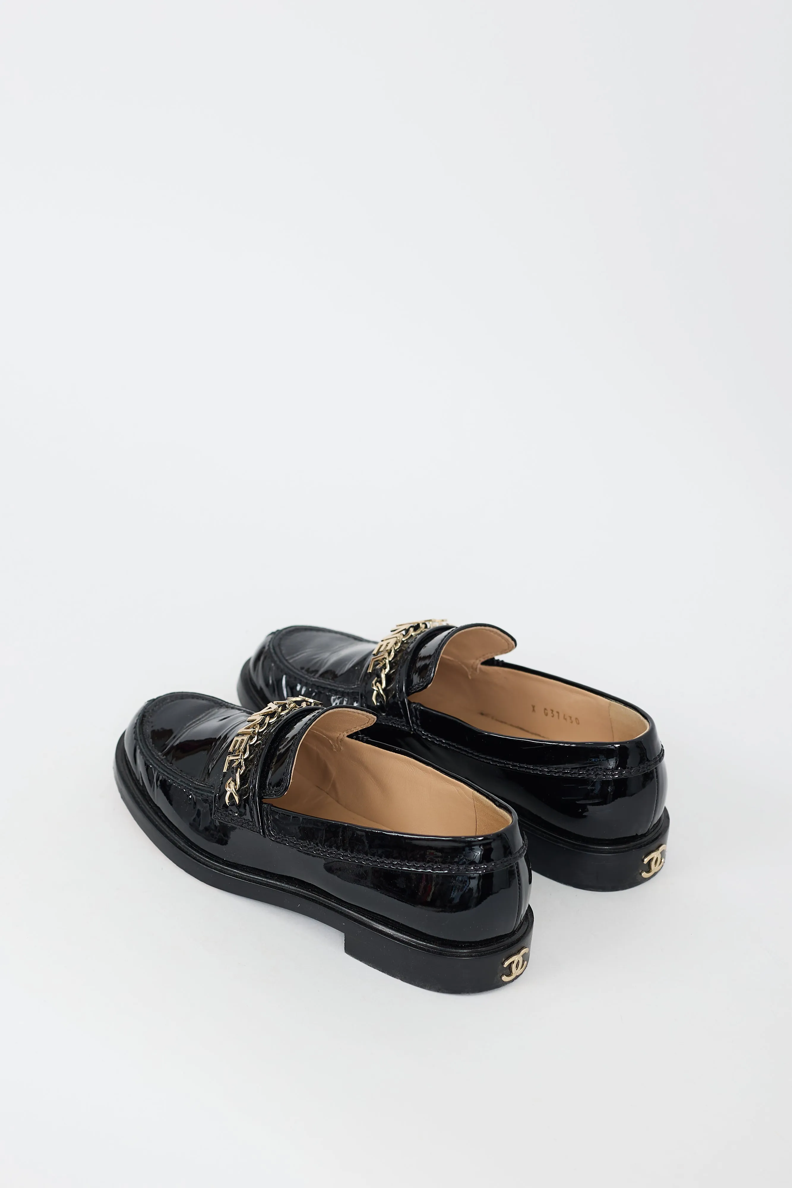 Black Patent Leather Logo Loafer