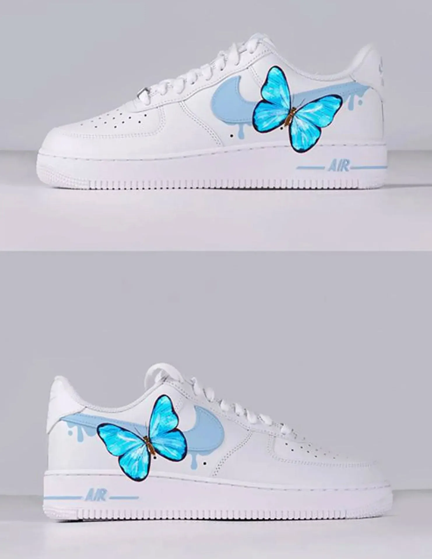 Blue Butterfly Graffiti Custom Air Force 1