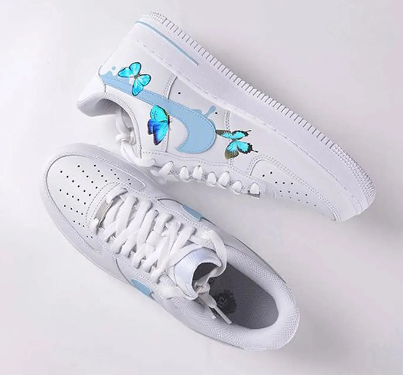 Blue Butterfly Graffiti Custom Air Force 1