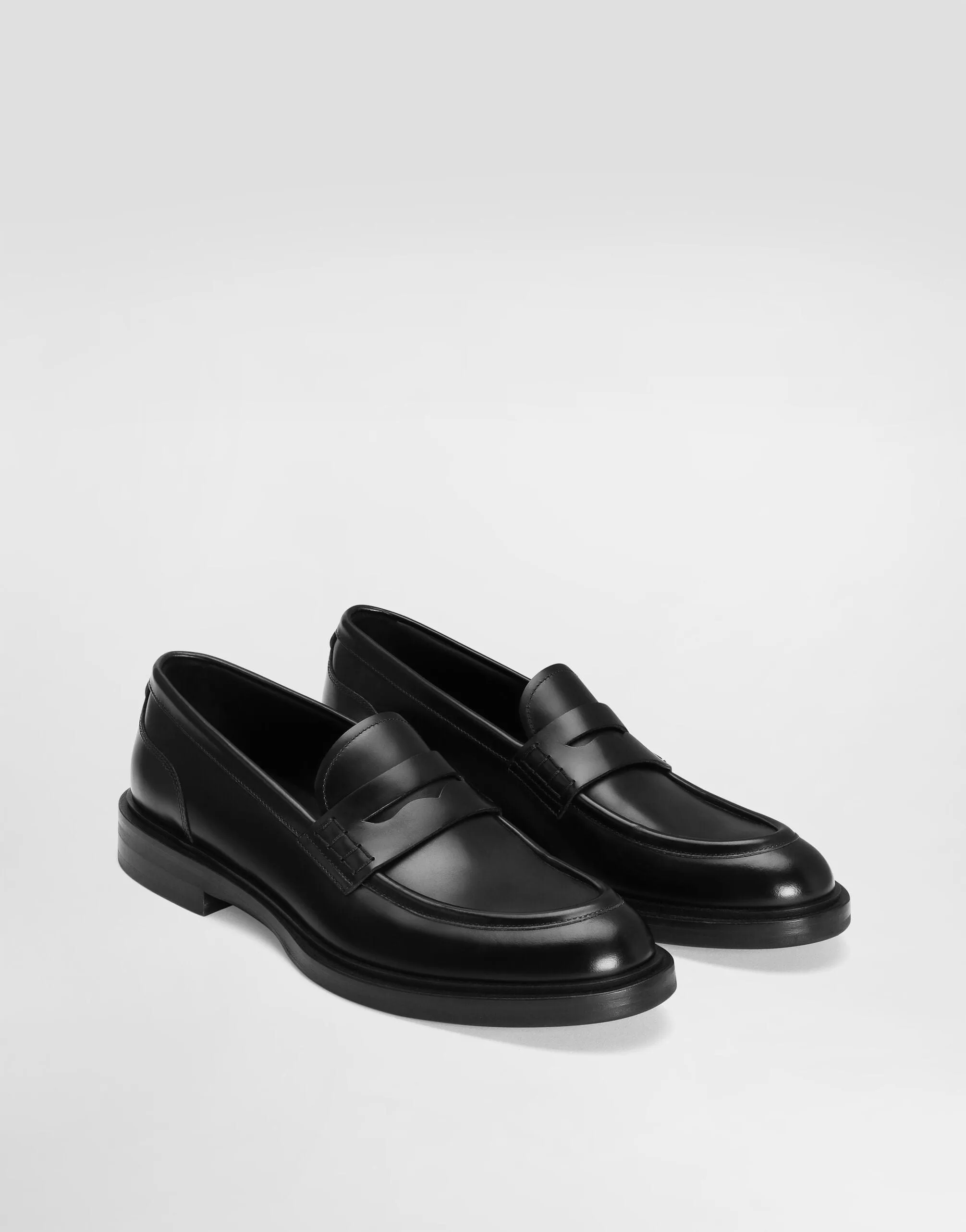 Brushed Leather Loafers