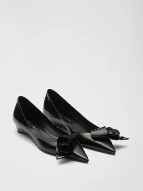 Brushed leather pumps
