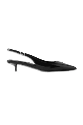 Cherish Crystal-embellished Glossed-leather Slingback Pumps