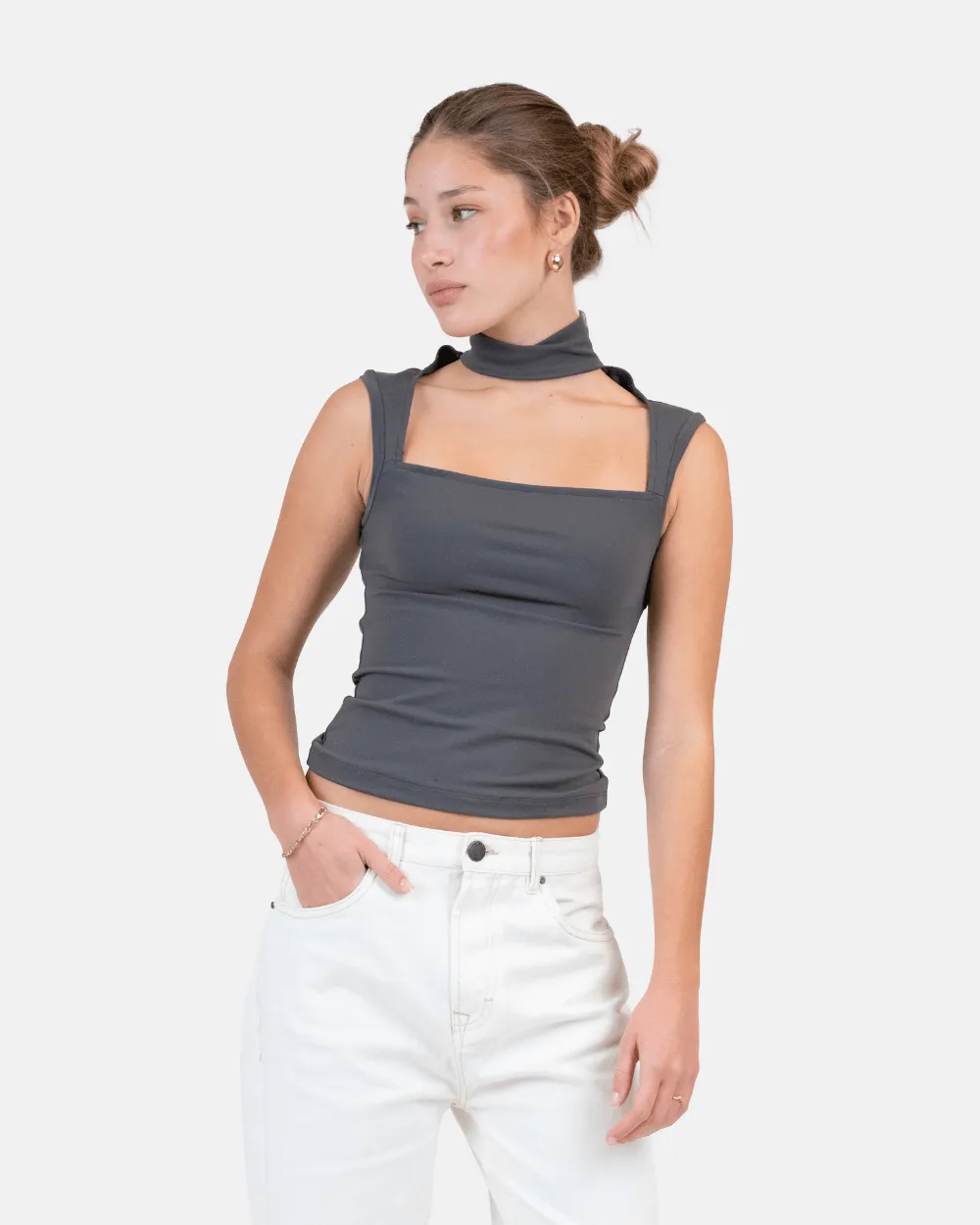 Choker Top Grå
