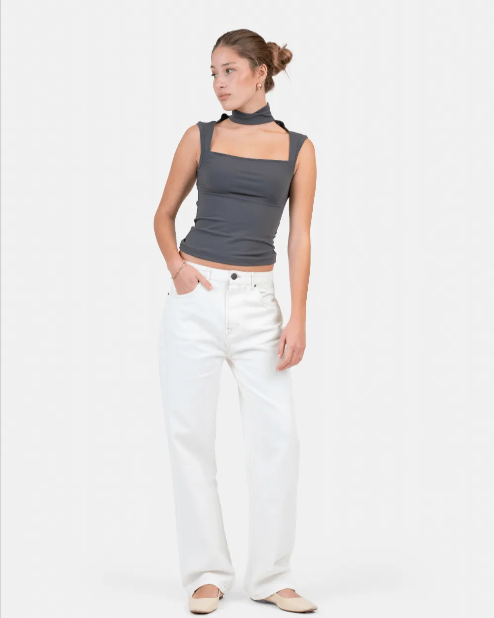 Choker Top Grå