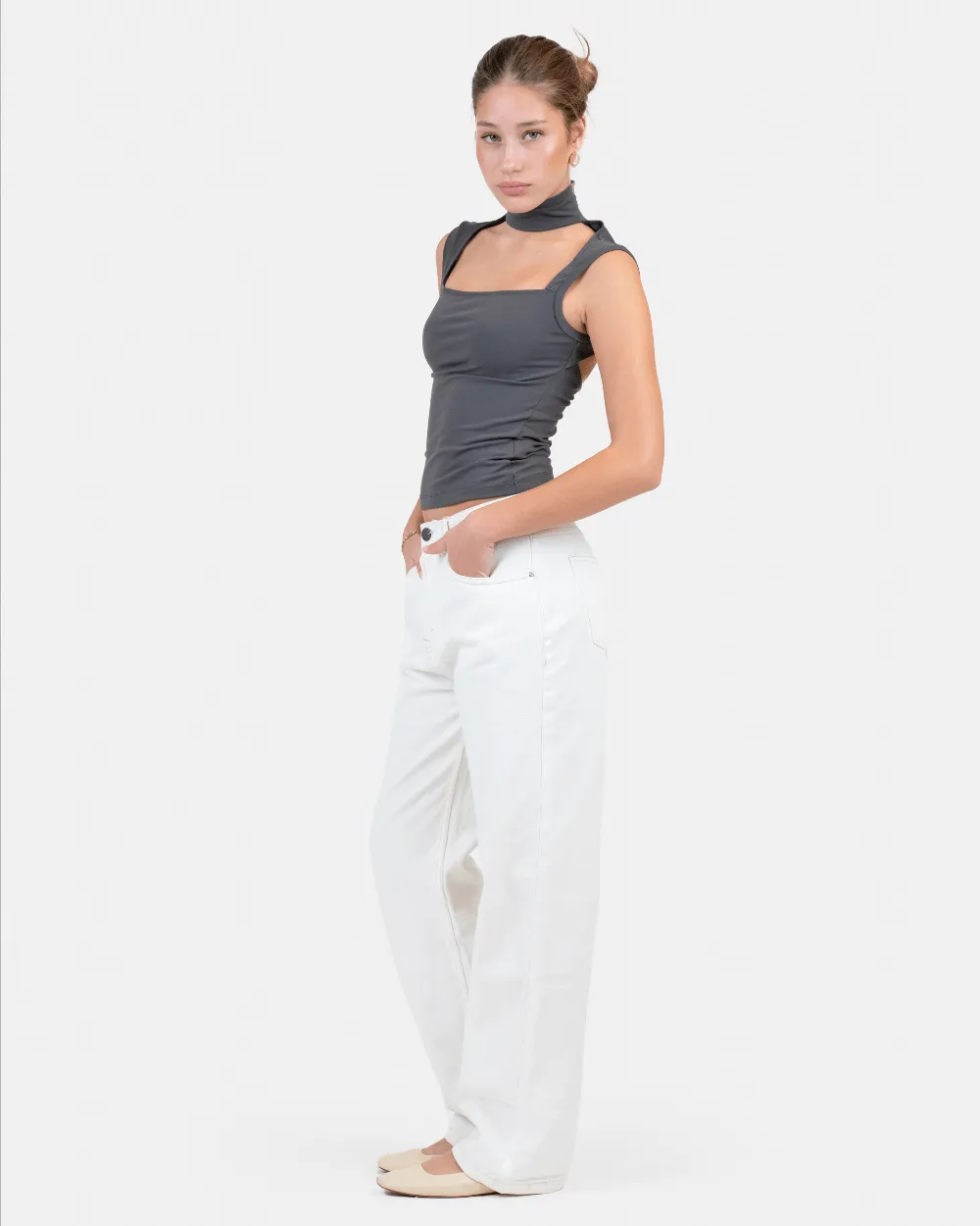 Choker Top Grå