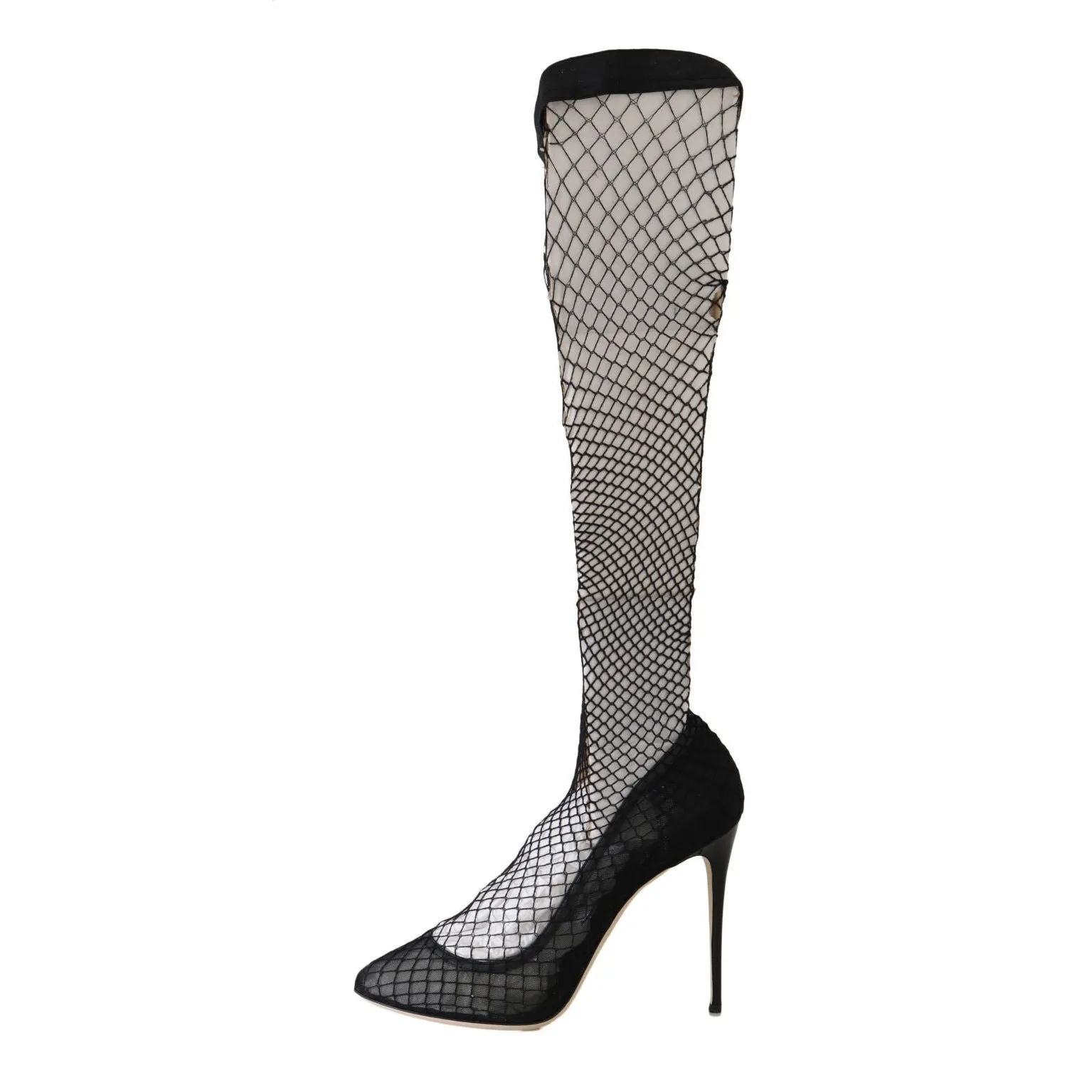 Dolce & Gabbana Elegant Netted Sock Pumps in Timeless Black