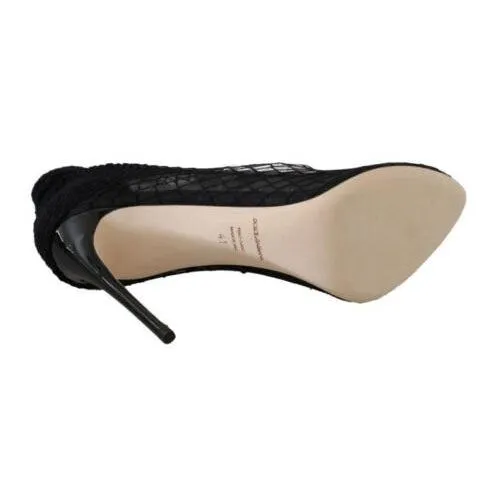 Dolce & Gabbana Elegant Netted Sock Pumps in Timeless Black