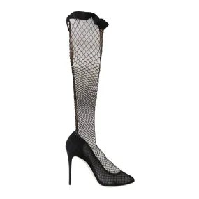 Dolce & Gabbana Elegant Netted Sock Pumps in Timeless Black