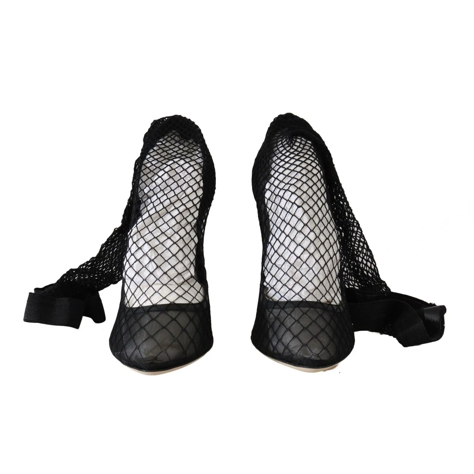 Dolce & Gabbana Elegant Netted Sock Pumps in Timeless Black