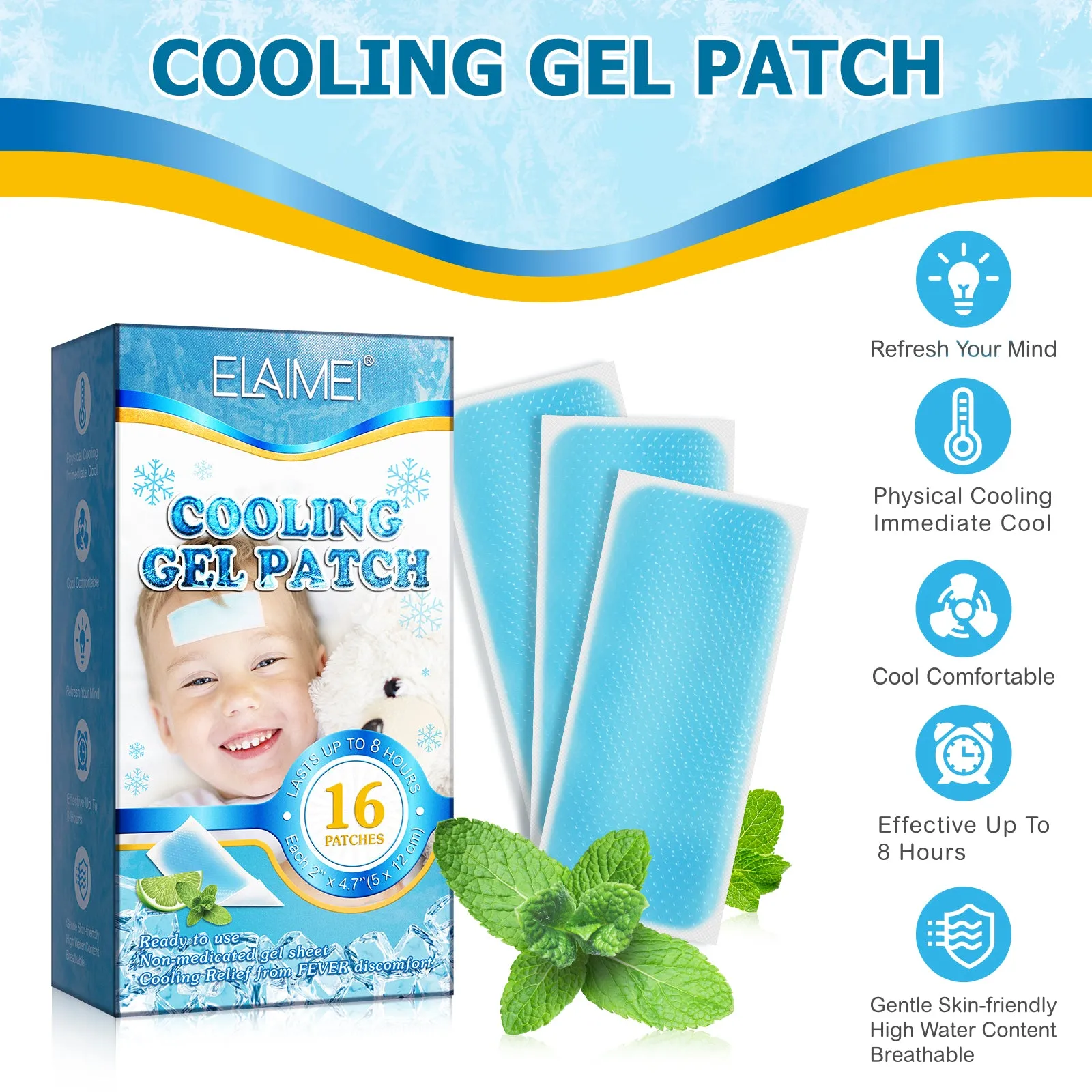 Elaimei Kids Cooling  Gel Patches