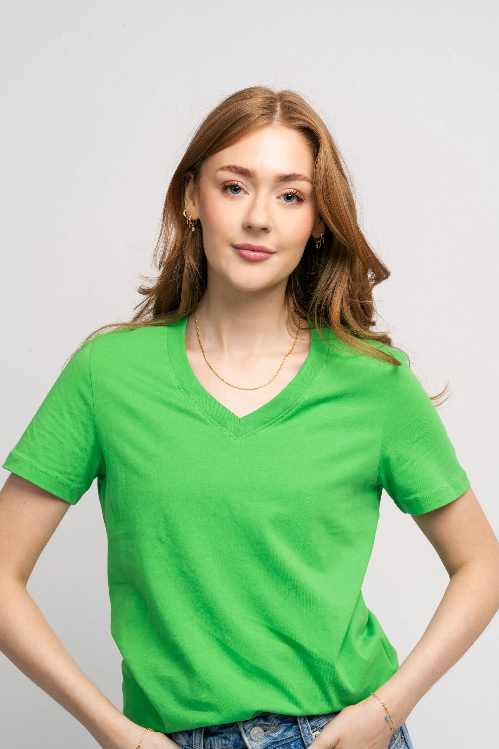 Essential Ss V-Neck Tee - Classic Green