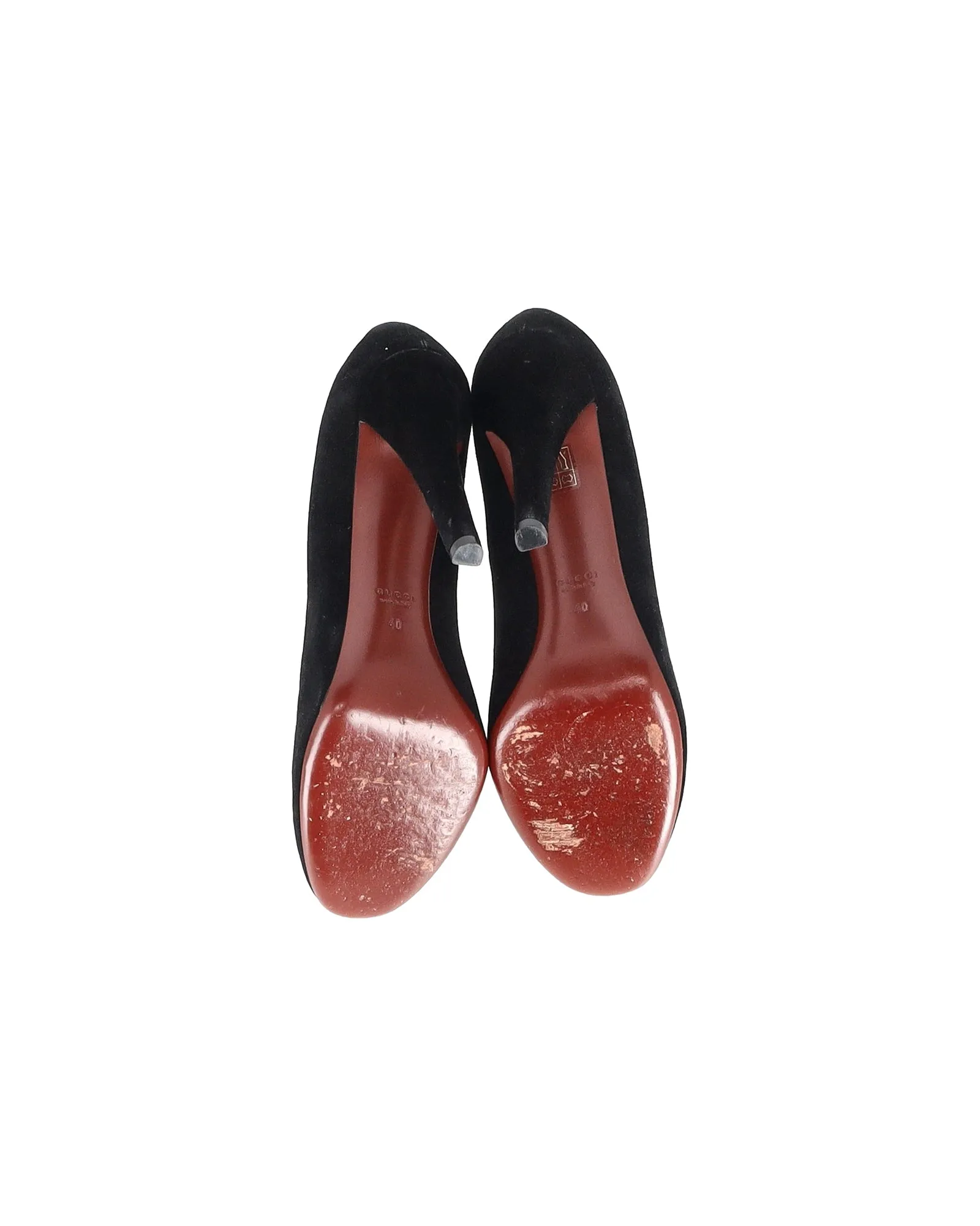 Gucci Tasseled High Heel Pumps in Black Suede