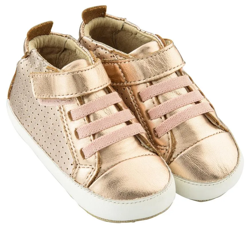Old Soles Bambini First Walker Sneakers, Copper/White