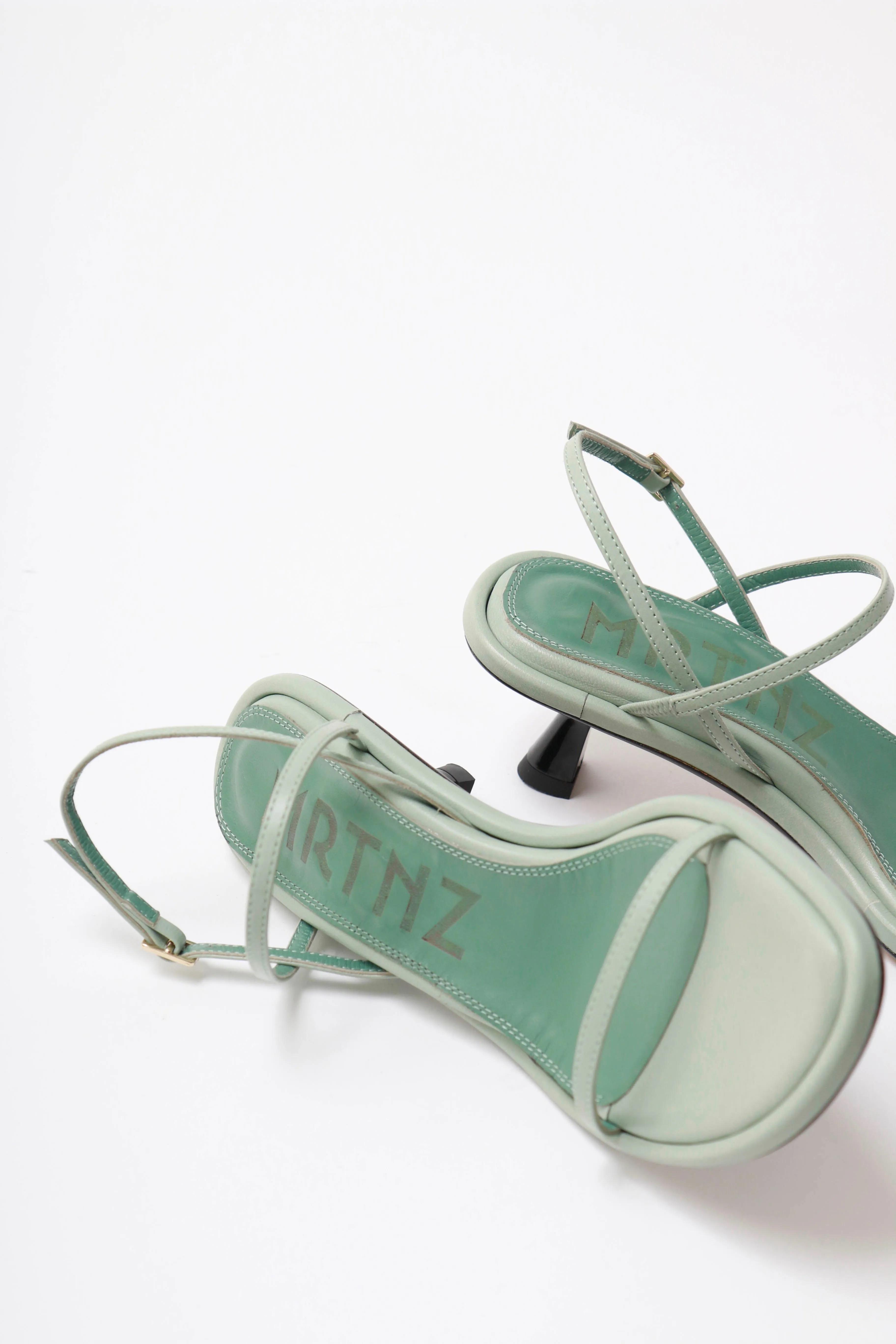 Souliers Martinez - Ivone Sandal: Green Leather