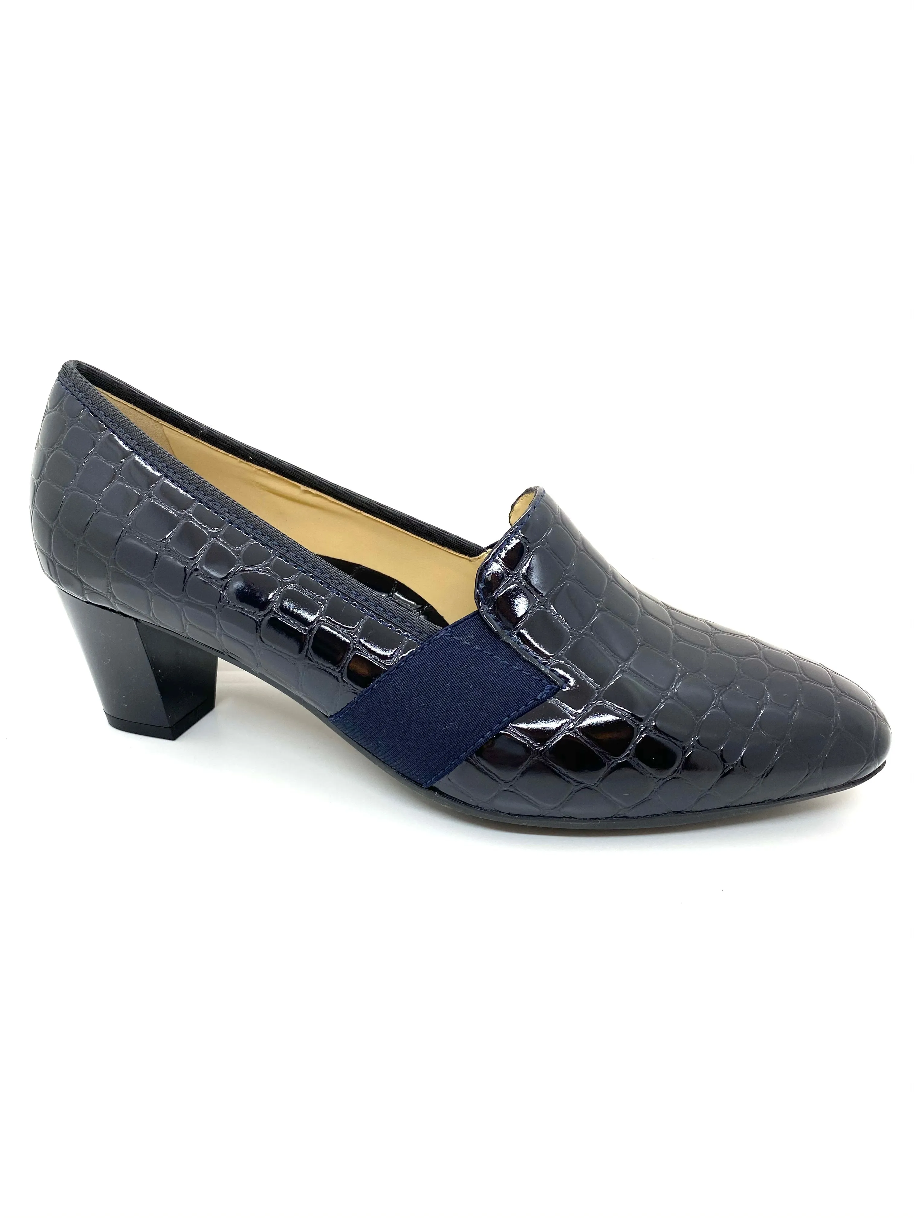 Verona Mid Heel Croc Loafer Shoe