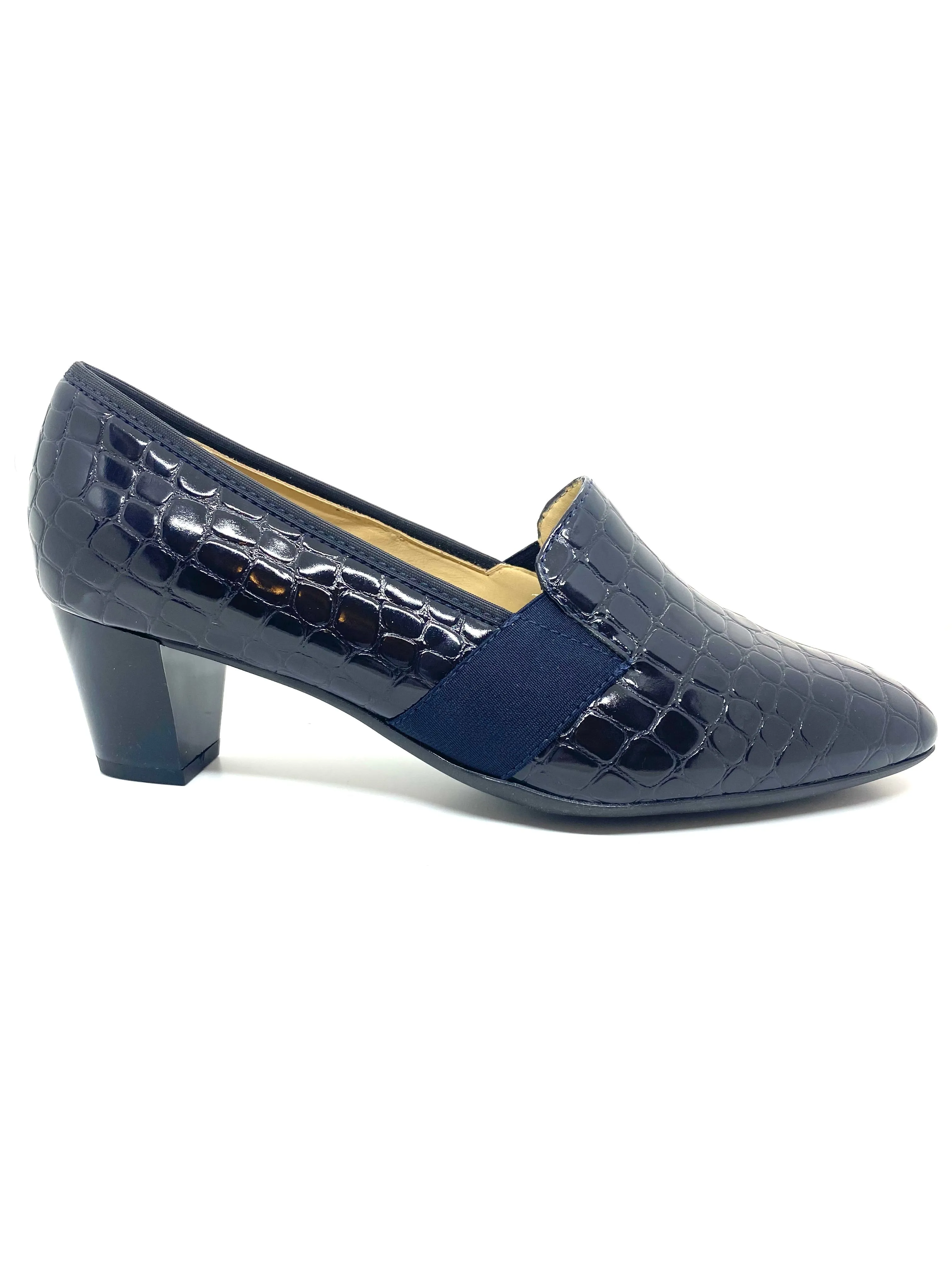 Verona Mid Heel Croc Loafer Shoe