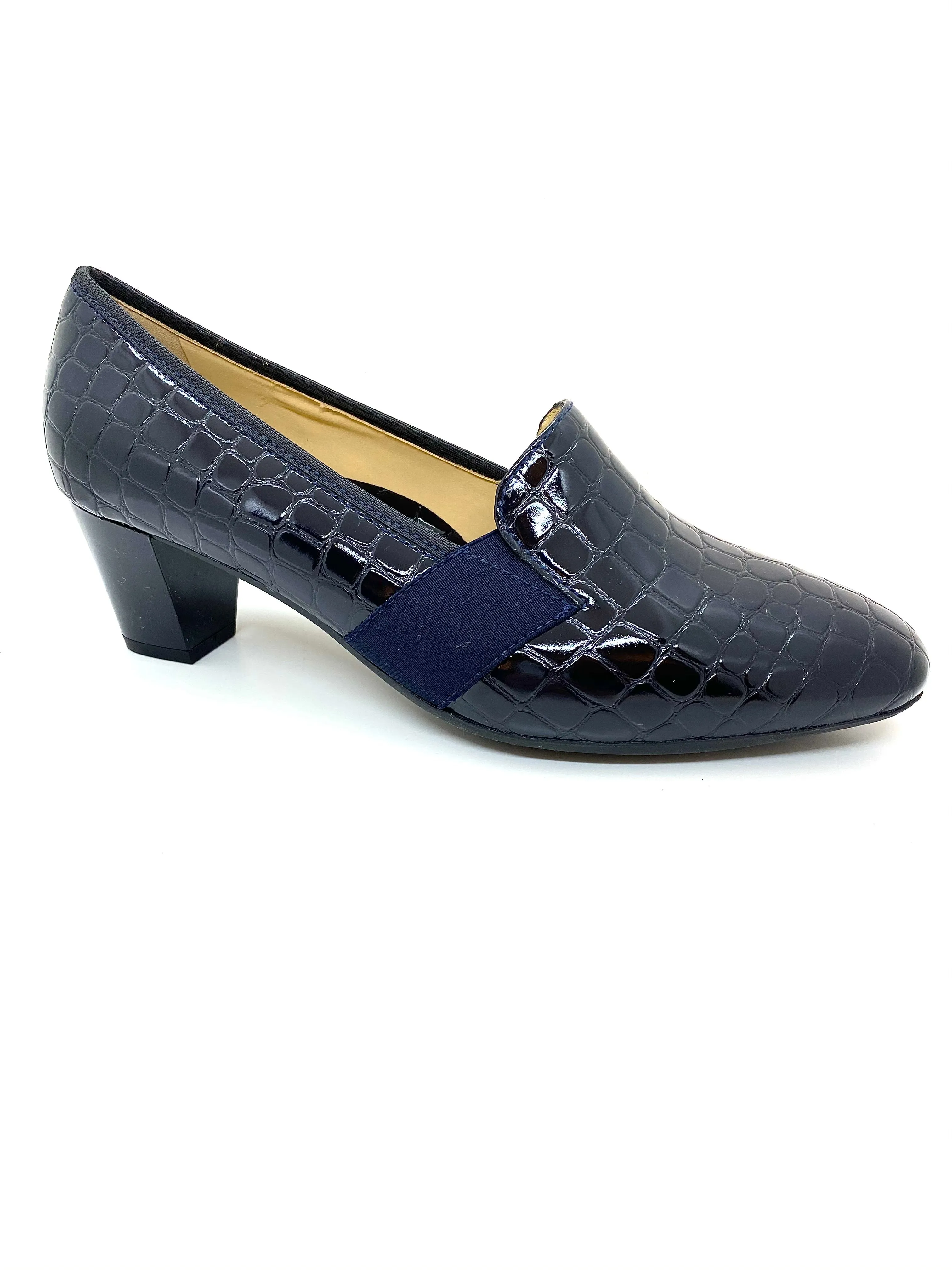 Verona Mid Heel Croc Loafer Shoe
