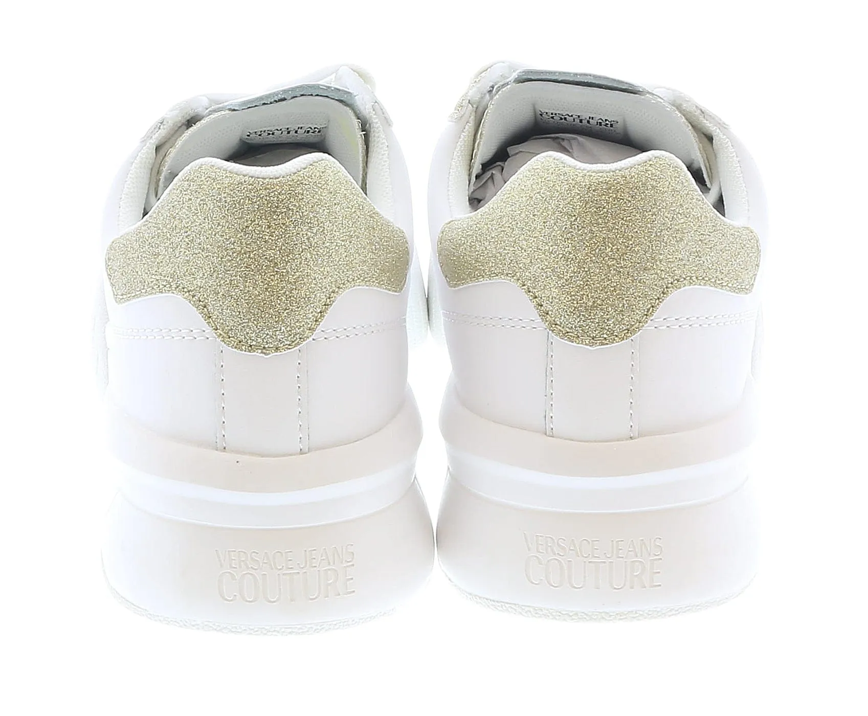 Versace Jeans Couture Low Top Signature Glitter White/Gold Sneakers-