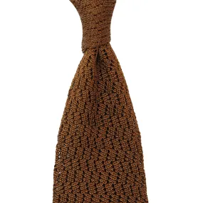 Zigzag Silk Knit Tie - Copper